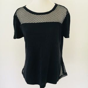 Black eyelet tee